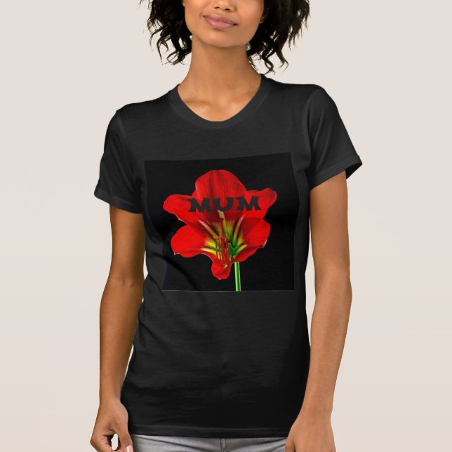 T-shirts Mãe Floral Vermelha (Frente)