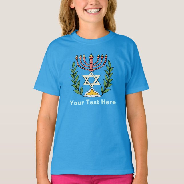 T-shirts Magen Persa David Menorah (Frente)