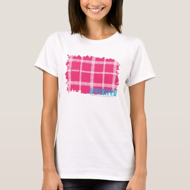 T-shirts Magenta 4 da xadrez (Frente)