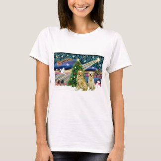 T-shirts Magia de Natal-Par-Dourado
