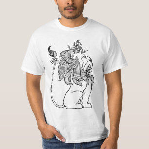 T-shirts Mágico Vintage de Oz, Leão Covarde com Coroa