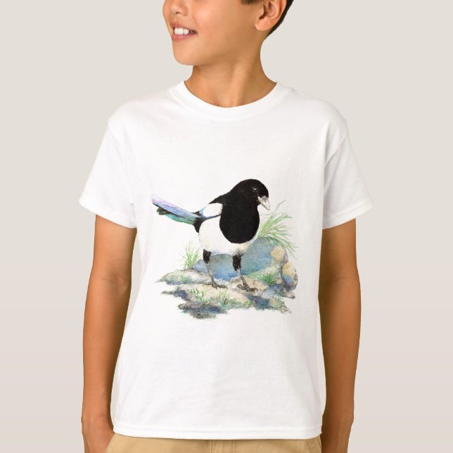 T-shirts Magpie - Ave Aquarela (Frente)