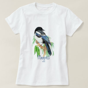 T-shirts Magpie, Pássaro, Jardim, Natureza, Vida Selvagem