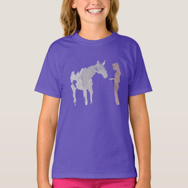 T-shirts Maiden e um Cavalo (Frente)