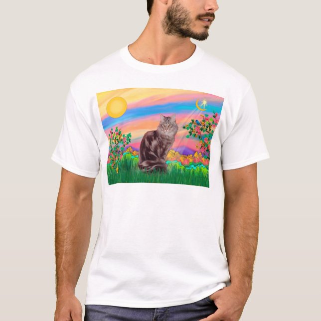 T-shirts Maine Coon Cat - Estrela do Dia (Frente)