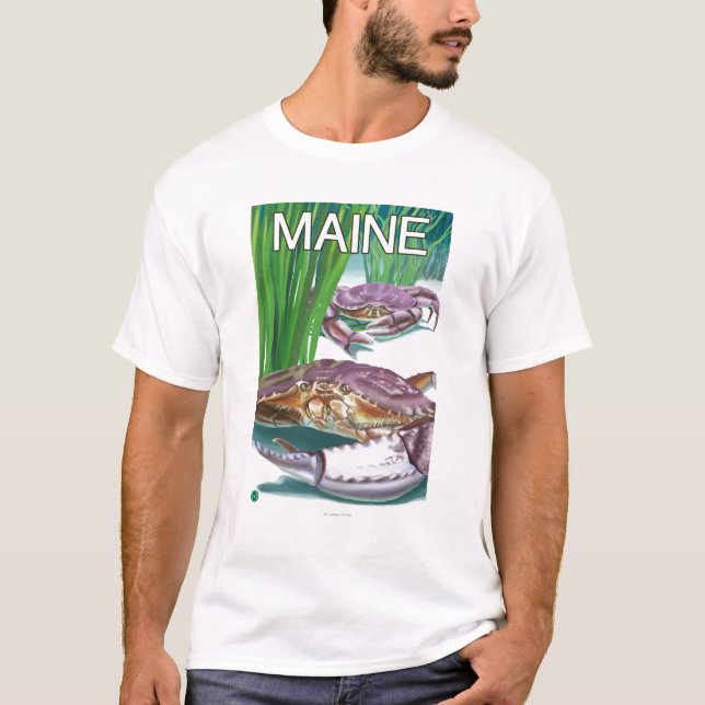 T-shirts MaineCrab e pescador (Frente)