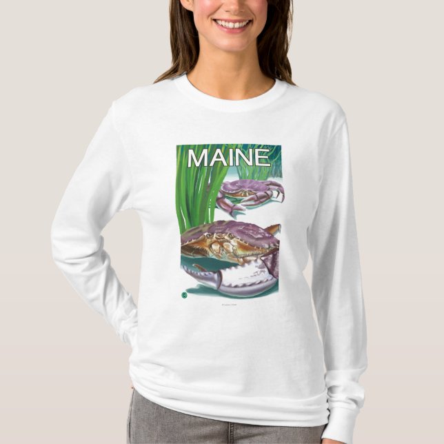 T-shirts MaineCrab e pescador (Frente)
