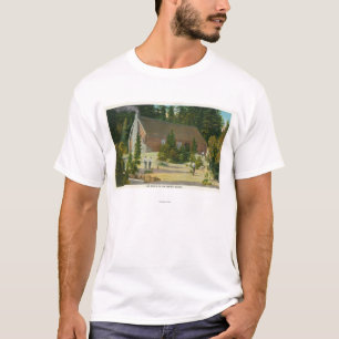 T-shirts MaineView de uma cabana rústica de madeira nas