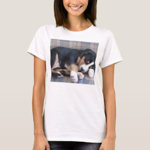 T-shirts maior filhote de cachorro suíço do cão da monta