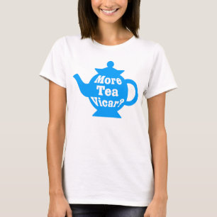 T-shirts Mais chá, Vicar? - Médio azul e branco