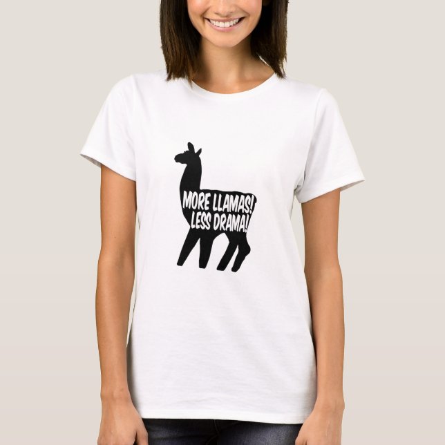 T-shirts Mais Llamas Menos Drama (Frente)