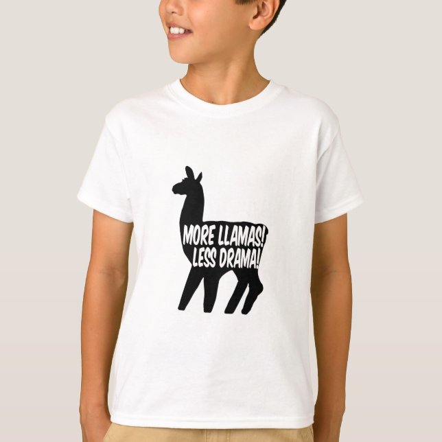 T-shirts Mais Llamas Menos Drama (Frente)