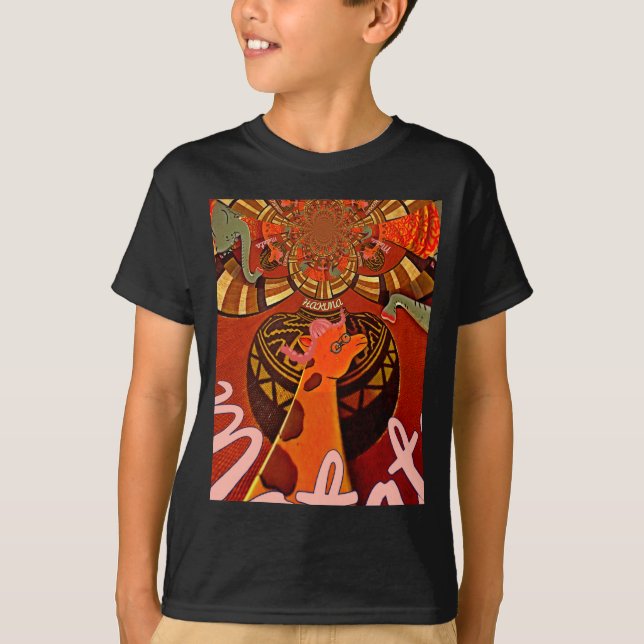T-shirts Mais recente e adorável Girafa com duas artes de r (Frente)