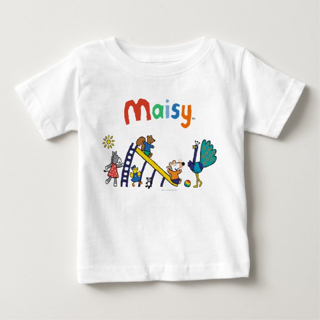 T-shirts Maisy no Playground com Amigos (Frente)