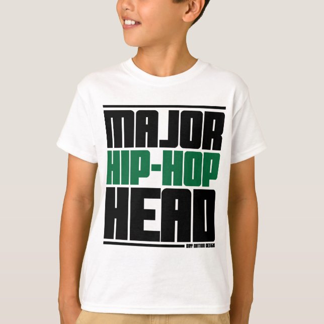 T-shirts Major Hip Hop Head Green (Frente)