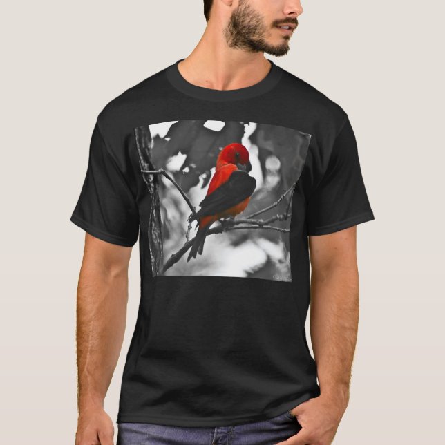 T-shirts Male Scarlet Tanager (Frente)