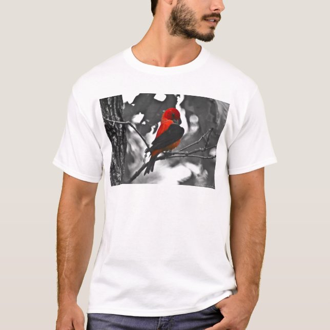 T-shirts Male Scarlet Tanager (Frente)