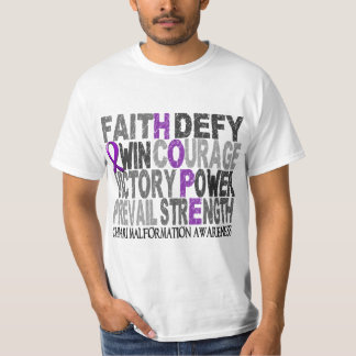 T-shirts Malformação de Chiari da colagem da palavra da
