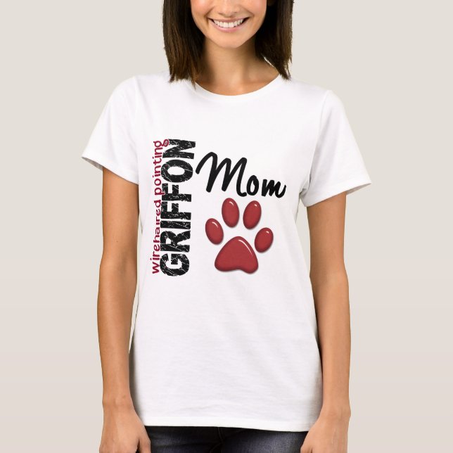 T-shirts Mamã 2 apontar Griffon Wirehaired (Frente)