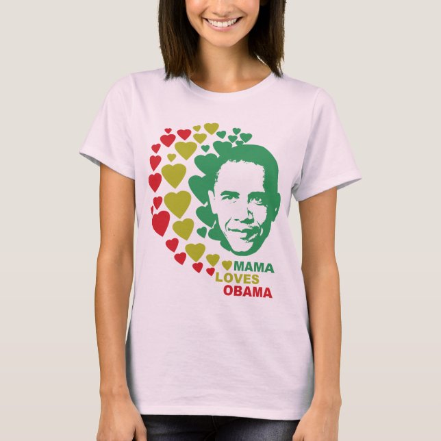 T-shirts Mama Amor Barack Obama (Frente)