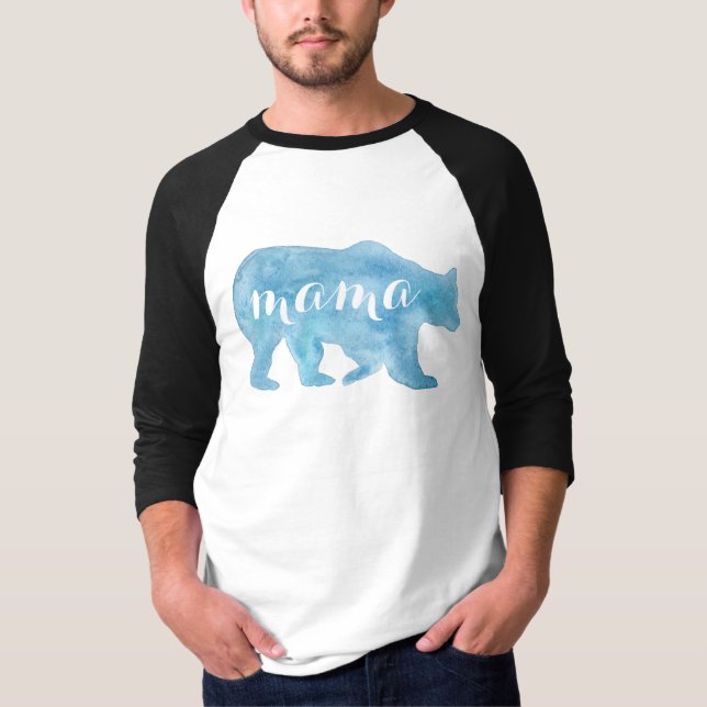 T-shirts Mama Carregamento Aguarela Raglan T unisex (Frente)