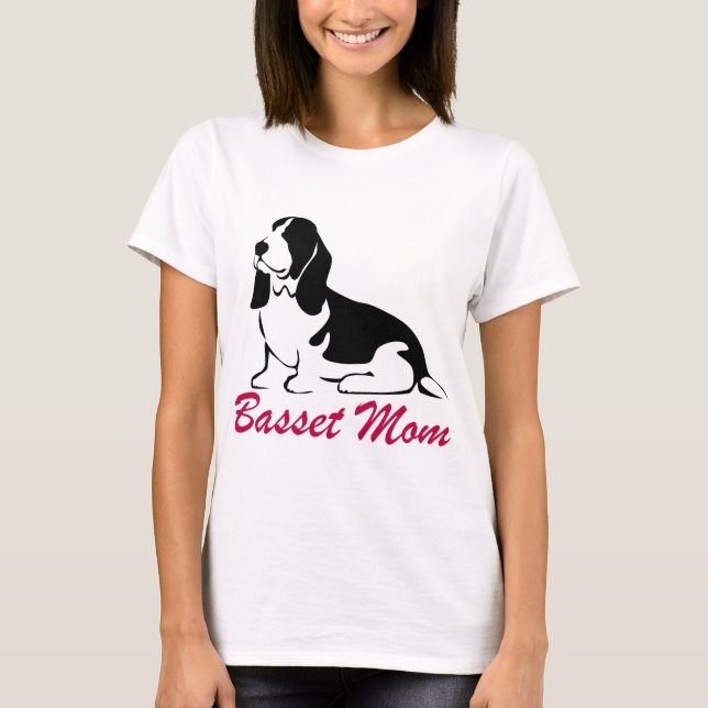 T-shirts Mamã de Basset Hound (Frente)