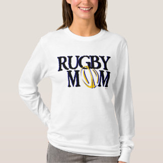 T-shirts Mamã do rugby (azul e ouro)