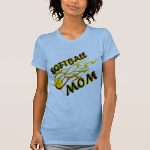 T-shirts Mamã do softball (chama) copy.png