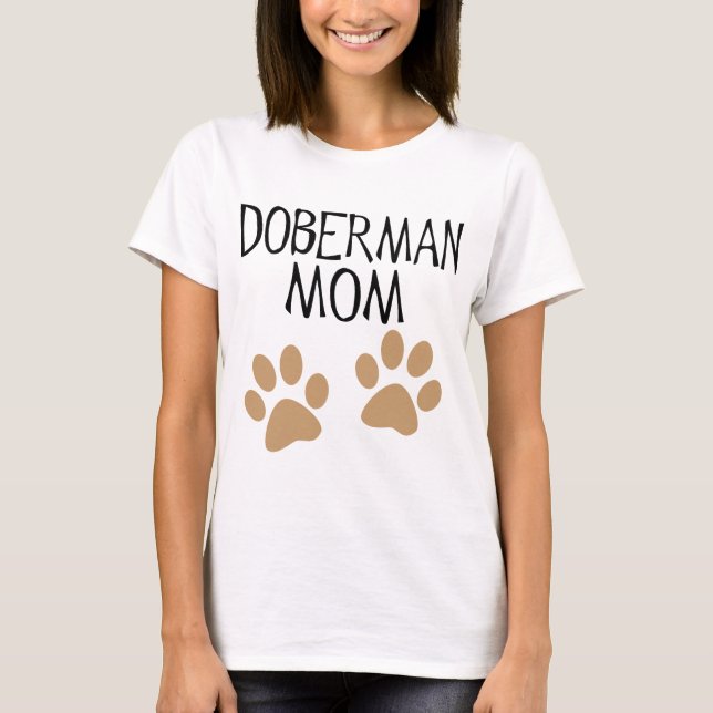 T-shirts Mamã grande do Doberman das patas (Frente)
