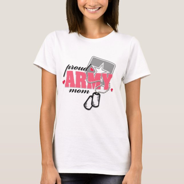 T-shirts Mamã orgulhosa do exército (Frente)