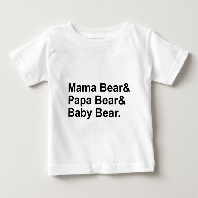 T-shirts Mama Urso, Papa Urso, Bebê Urso | Goldilocks (Frente)