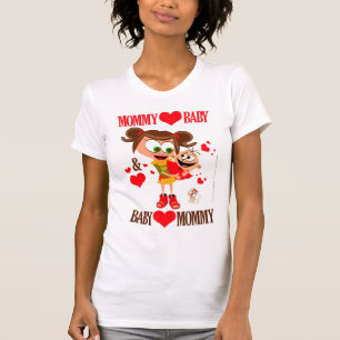 T-shirts Mamãe Ama Bebê - Branco 03