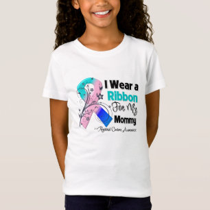 T-shirts Mamães - fita do cancer de tiróide
