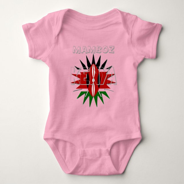 T-shirts Mamboz Colorida Baby Kids Padrão Kenya design (Frente)