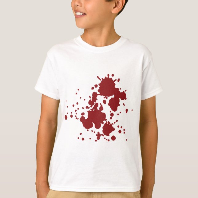 T-shirts manchas de sangue do horror (Frente)