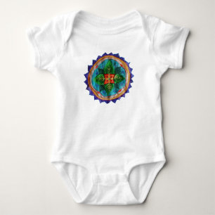 T-shirts Mandala Bebê Jersey Bodyfato, pintada à mão, adorá