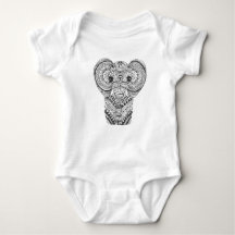 Mandala Onsie do elefante do bebê
