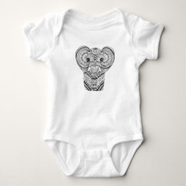 T-shirts Mandala Onsie do elefante do bebê