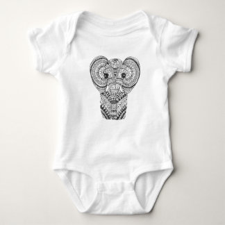 T-shirts Mandala Onsie do elefante do bebê