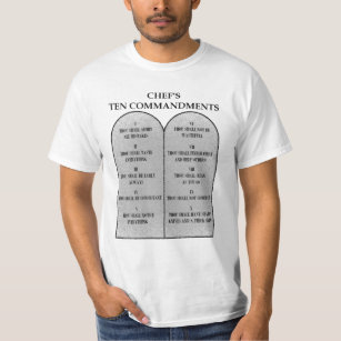 T-shirts Mandamentos s dez do cozinheiro chefe de "