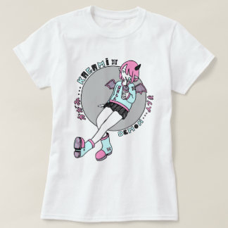 T-shirts manga demónio girl pink