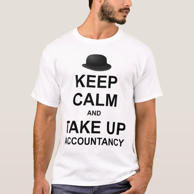 T-shirts Mantenha a Calma e Dedique-se à Contabilidade (Frente)