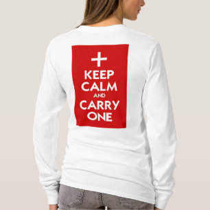 T-shirts Mantenha a calma e o Carregar um