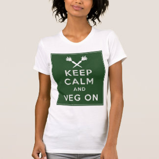 T-shirts Mantenha a calma e o Veg sobre