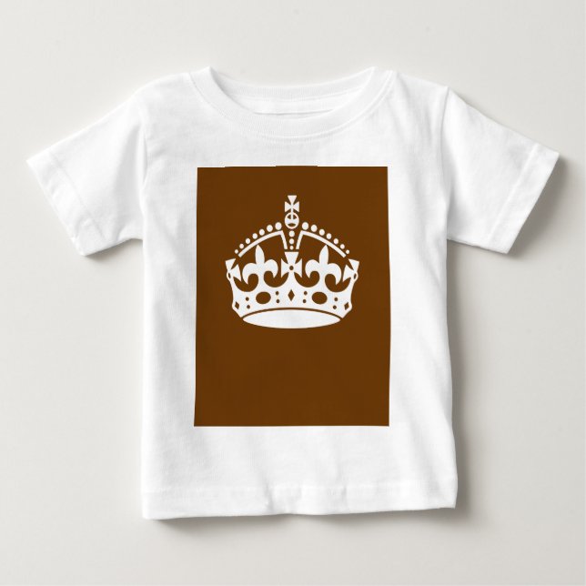T-shirts Mantenha a Coroa Calma em Castanho (Frente)