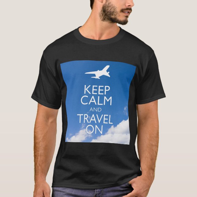 T-SHIRTS MANTENHA CALMA E VIAGEM (Frente)