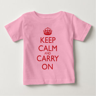 T-shirts Mantenha calmo e continue o texto do vermelho da