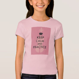 T-shirts Mantenha Camisa-Meninas do violino T da calma e da