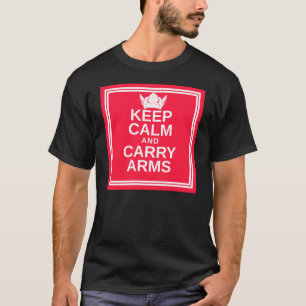 T-shirts Mantenha engrenagem calma e do carregar dos braço