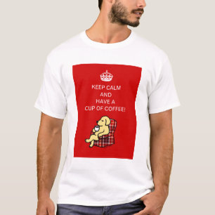 T-shirts Mantenha o Tshirt amarelo calmo de Labrador
